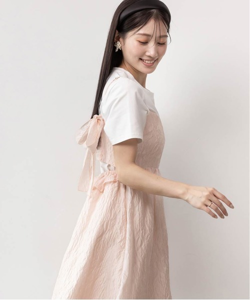 RANDA(ランダ)の「シアージャガードキャミソールワンピース(ワンピース・レディース・ピンク/ホワイト/グレー・1/0)」の10枚目の写真