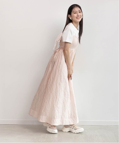 RANDA(ランダ)の「シアージャガードキャミソールワンピース(ワンピース・レディース・ピンク/ホワイト/グレー・1/0)」の11枚目の写真