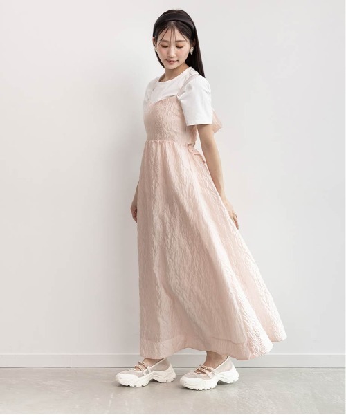 RANDA(ランダ)の「シアージャガードキャミソールワンピース(ワンピース・レディース・ピンク/ホワイト/グレー・1/0)」の13枚目の写真