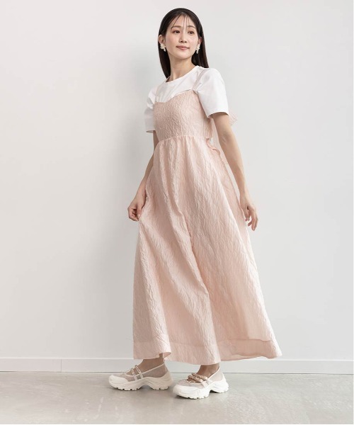 RANDA(ランダ)の「シアージャガードキャミソールワンピース(ワンピース・レディース・ピンク/ホワイト/グレー・1/0)」の14枚目の写真