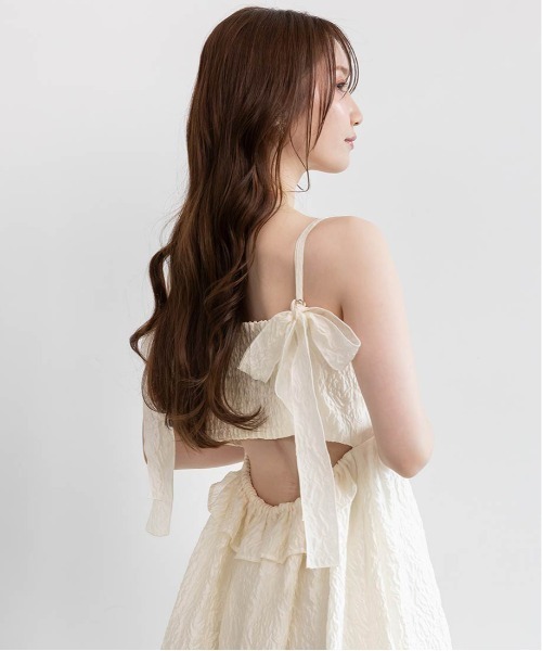 RANDA(ランダ)の「シアージャガードキャミソールワンピース(ワンピース・レディース・ピンク/ホワイト/グレー・1/0)」の17枚目の写真