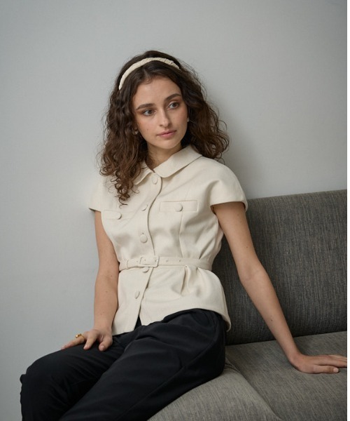 ブラウス シャツ Cap Sleeve Peplum Top キャップスリーブペプラムトップ レディース Cap Sleeve Peplum Top キャップスリーブペプラムトップ（シャツ