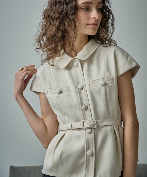 セール】Cap Sleeve Peplum Top キャップスリーブペプラムトップ 