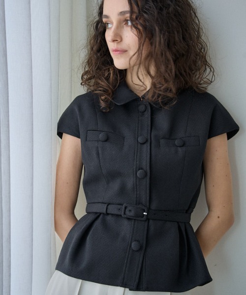 ブラウス シャツ Cap Sleeve Peplum Top キャップスリーブペプラムトップ レディース Cap Sleeve Peplum Top キャップスリーブペプラムトップ（シャツ