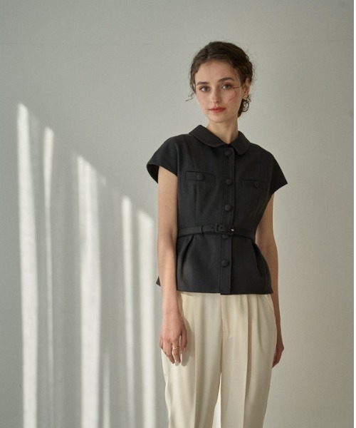 Cap Sleeve Peplum Top キャップスリーブペプラムトップ（シャツ