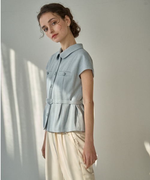 ブラウス シャツ Cap Sleeve Peplum Top キャップスリーブペプラムトップ レディース Cap Sleeve Peplum Top キャップスリーブペプラムトップ（シャツ
