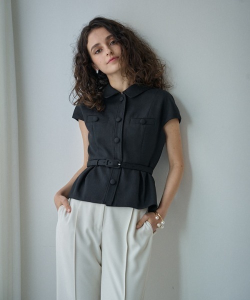 ブラウス シャツ Cap Sleeve Peplum Top キャップスリーブペプラムトップ レディース Cap Sleeve Peplum Top キャップスリーブペプラムトップ（シャツ
