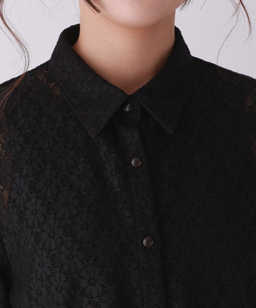 repipi armario(レピピ アルマリオ)の「【girly line】オハナレース開襟シャツ(シャツ/ブラウス・キッズ・ブラック/ホワイト・LARGE/MEDIUM/SMALL)」の12枚目の写真