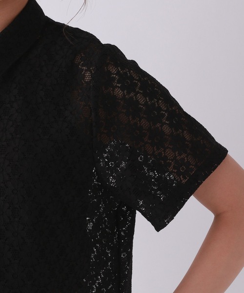 repipi armario(レピピ アルマリオ)の「【girly line】オハナレース開襟シャツ(シャツ/ブラウス・キッズ・ブラック/ホワイト・LARGE/MEDIUM/SMALL)」の13枚目の写真