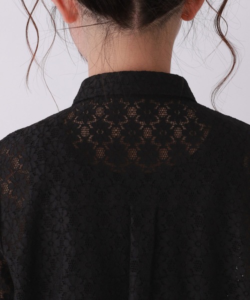 repipi armario(レピピ アルマリオ)の「【girly line】オハナレース開襟シャツ(シャツ/ブラウス・キッズ・ブラック/ホワイト・LARGE/MEDIUM/SMALL)」の15枚目の写真