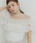 Olu.(オルドット)のフロッキードットフリルトップス
