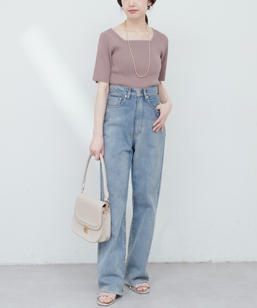natural couture（ナチュラルクチュール）の「【ako】前後2WAYリブニットプルオーバー（ニット/セーター・レディース・モカ/オフホワイト/レッド/ブラック・FREE）」の21枚目の写真