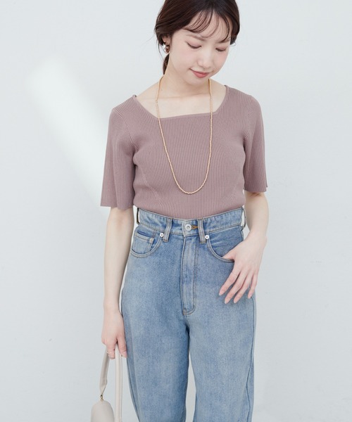 natural couture（ナチュラルクチュール）の「【ako】前後2WAYリブニットプルオーバー（ニット/セーター・レディース・モカ/オフホワイト/レッド/ブラック・FREE）」の20枚目の写真