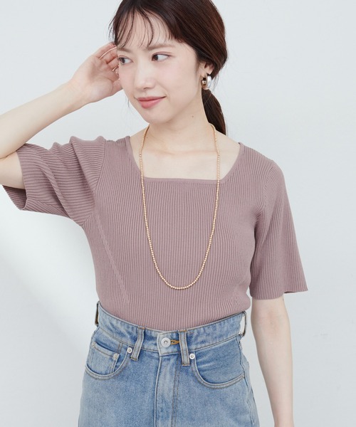 natural couture（ナチュラルクチュール）の「【ako】前後2WAYリブニットプルオーバー（ニット/セーター・レディース・モカ/オフホワイト/レッド/ブラック・FREE）」の19枚目の写真