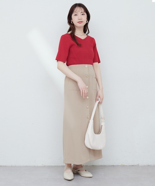 natural couture（ナチュラルクチュール）の「【ako】前後2WAYリブニットプルオーバー（ニット/セーター・レディース・モカ/オフホワイト/レッド/ブラック・FREE）」の17枚目の写真
