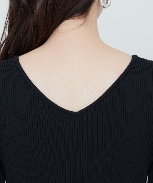 natural couture（ナチュラルクチュール）の「【ako】前後2WAYリブニットプルオーバー（ニット/セーター・レディース・モカ/オフホワイト/レッド/ブラック・FREE）」の10枚目の写真