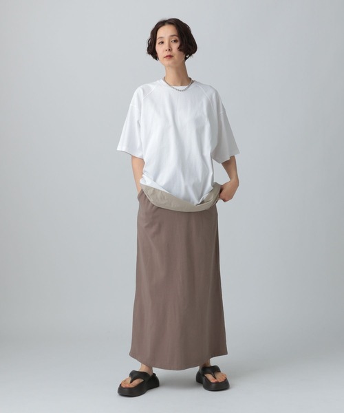 LEPSIM(レプシィム)の「ラグラン異素材5分袖プルオーバー 492547(Tシャツ/カットソー・レディース・アイボリー/オフホワイト/チャコールグレー・FREE)」の7枚目の写真