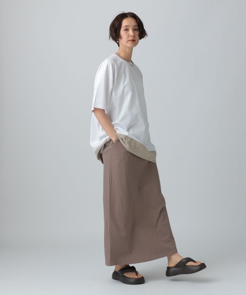 LEPSIM(レプシィム)の「ラグラン異素材5分袖プルオーバー 492547(Tシャツ/カットソー・レディース・アイボリー/オフホワイト/チャコールグレー・FREE)」の5枚目の写真