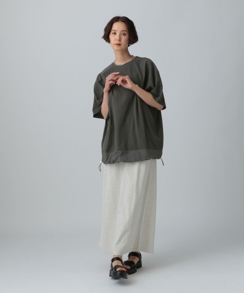 LEPSIM(レプシィム)の「ラグラン異素材5分袖プルオーバー 492547(Tシャツ/カットソー・レディース・アイボリー/オフホワイト/チャコールグレー・FREE)」の22枚目の写真