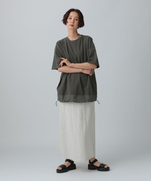 LEPSIM(レプシィム)の「ラグラン異素材5分袖プルオーバー 492547(Tシャツ/カットソー・レディース・アイボリー/オフホワイト/チャコールグレー・FREE)」の20枚目の写真