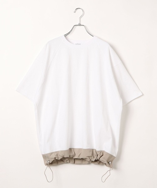LEPSIM(レプシィム)の「ラグラン異素材5分袖プルオーバー 492547(Tシャツ/カットソー・レディース・アイボリー/オフホワイト/チャコールグレー・FREE)」の12枚目の写真