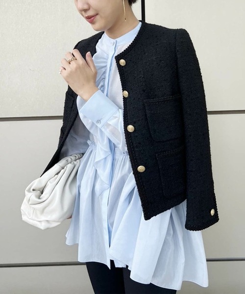 ブラウス シャツ 「復刻」ESTNATION / コットンシルク フリルチュニックブラウス レディース ESTNATION ブラウス シャツ 「復刻」ESTNATION / コットンシルク