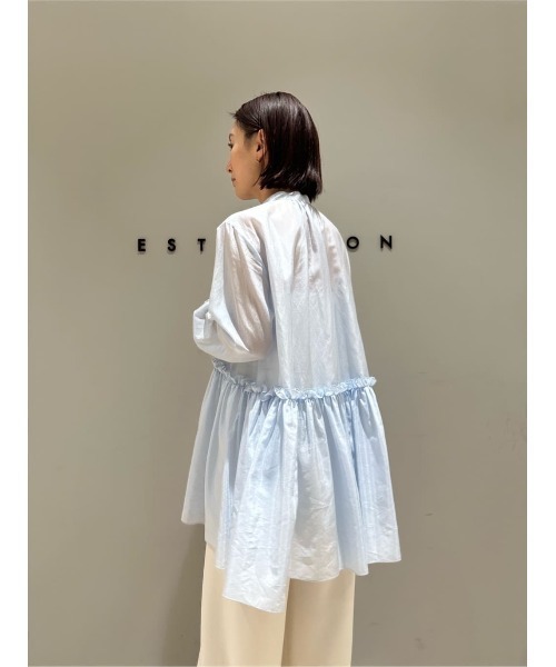 ESTNATION / シルクフリルチュニックブラウス ESTNATION ブラウス シャツ 「復刻」ESTNATION / コットンシルク