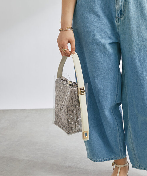 story.（ストーリー）の「【story.(ストーリー)】リバーシブル巾着付きクリアバッグ（ハンドバッグ・レディース・ホワイト/モカ・FREE）」の14枚目の写真