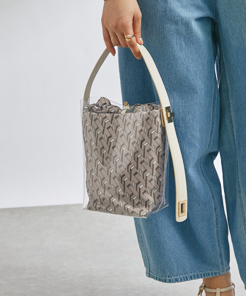 story.（ストーリー）の「【story.(ストーリー)】リバーシブル巾着付きクリアバッグ（ハンドバッグ・レディース・ホワイト/モカ・FREE）」の12枚目の写真