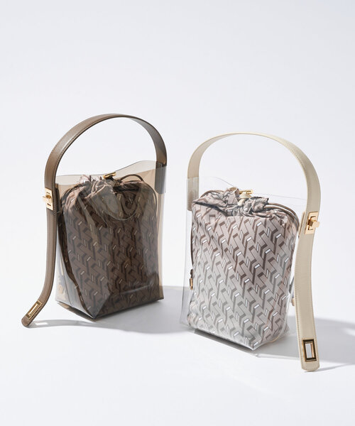 story.（ストーリー）の「【story.(ストーリー)】リバーシブル巾着付きクリアバッグ（ハンドバッグ・レディース・ホワイト/モカ・FREE）」の4枚目の写真