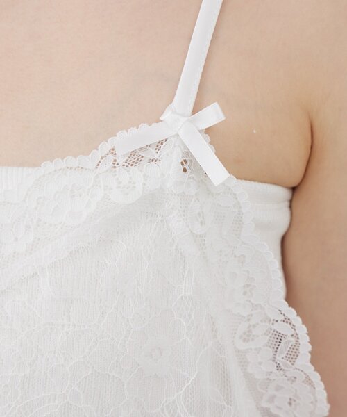 mline（エムライン）の「[mline]レイヤード レースキャミOP（ワンピース・レディース・オフホワイト・FREE）」の4枚目の写真