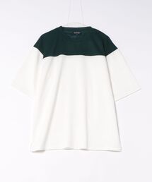 【Blue Standard/ブルースタンダード】接触冷感 COOLスムース フェイクレイヤード フットボール切り替えリラックスフィットTシャツ