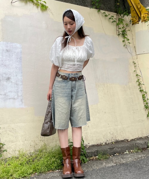 FOREVER21 デニムハーフパンツ デニムハーフパンツ | 【FOREVER 21 JAPAN】(フォーエバートゥエ