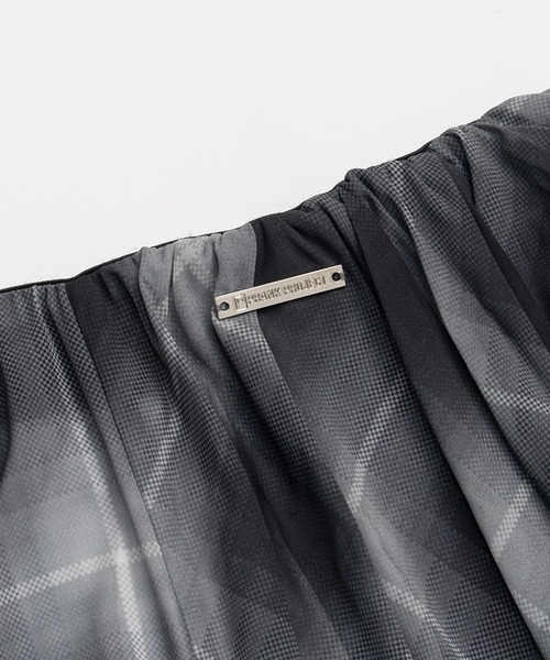 スカート PRANK PROJECT Draped Sheer Check Skirt Draped Sheer Check Skirt