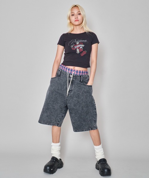 WEGO（ウィゴー）の「WEGO/ボクサードッキングデニムショーツ（デニムパンツ・メンズ・ブラック系2/スカイブルー・MEDIUM/LARGE）」の20枚目の写真