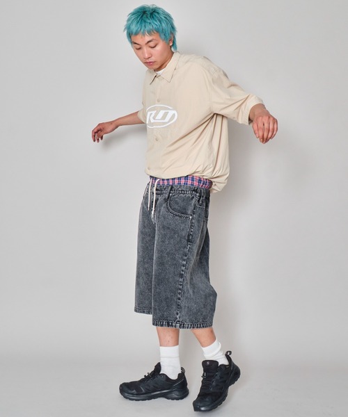 WEGO（ウィゴー）の「WEGO/ボクサードッキングデニムショーツ（デニムパンツ・メンズ・ブラック系2/スカイブルー・MEDIUM/LARGE）」の4枚目の写真