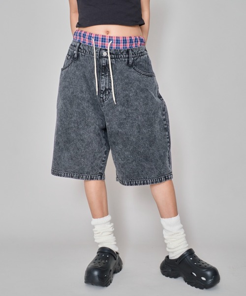 WEGO（ウィゴー）の「WEGO/ボクサードッキングデニムショーツ（デニムパンツ・メンズ・ブラック系2/スカイブルー・MEDIUM/LARGE）」の5枚目の写真