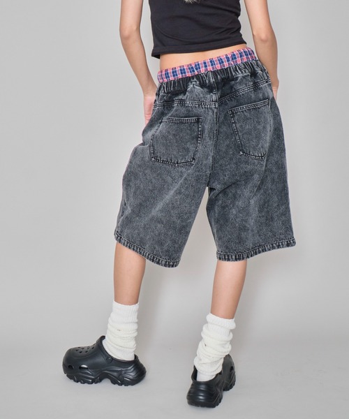 WEGO（ウィゴー）の「WEGO/ボクサードッキングデニムショーツ（デニムパンツ・メンズ・ブラック系2/スカイブルー・MEDIUM/LARGE）」の8枚目の写真