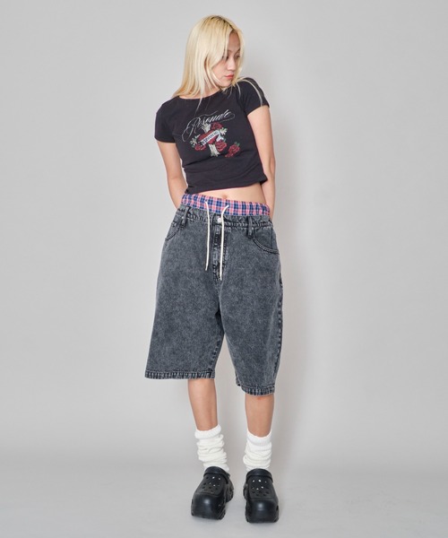 WEGO（ウィゴー）の「WEGO/ボクサードッキングデニムショーツ（デニムパンツ・メンズ・ブラック系2/スカイブルー・MEDIUM/LARGE）」の10枚目の写真