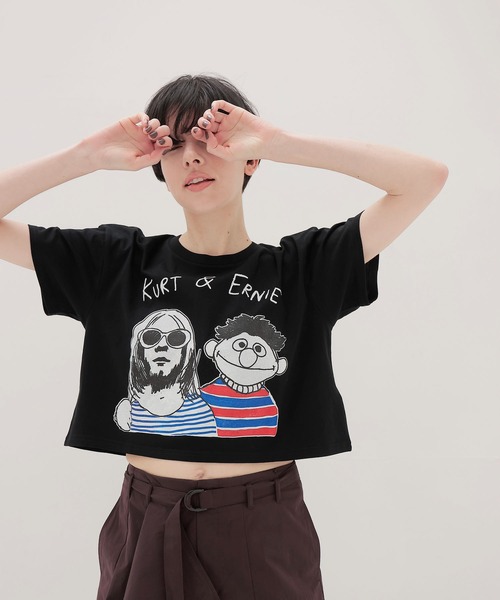 tシャツ BLACK SCORE /  EMIE midriff tee( EMIEミドリフ丈Tシャツ BSMCC UNISEX T BLACK SCORE / KURT EMIE midriff tee(KURT EMIEミドリフ丈T