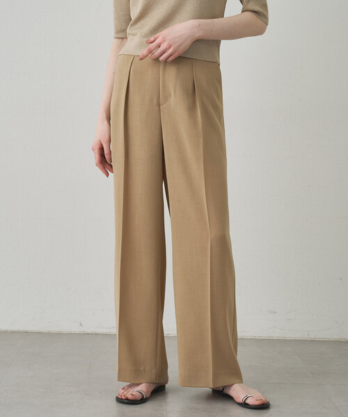 Drawing Numbers（ドローイング ナンバーズ）の「【Drawing Numbers】《セットアップ対応可》ドライスラブタックワイドパンツ（その他パンツ・レディース・キャメル/チャコールグレー・36/38）」の4枚目の写真