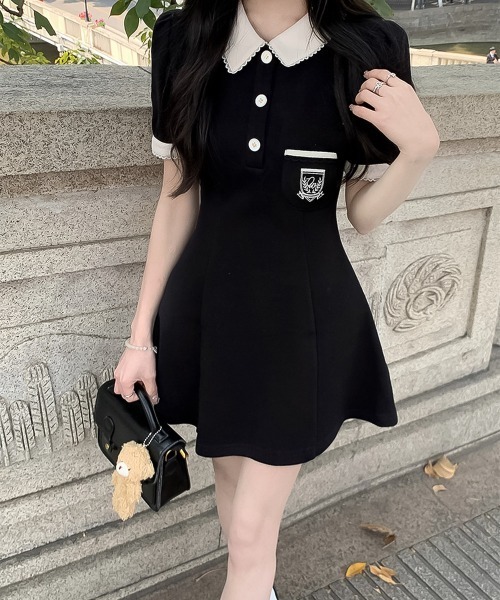 blackdia ocean(ブラックダイヤオーシャン)の「blackdia ocean レトロキュートフレアワンピース(ワンピース・レディース・ブラック/ベージュ・LARGE/MEDIUM/SMALL)」の2枚目の写真
