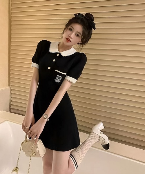 blackdia ocean(ブラックダイヤオーシャン)の「blackdia ocean レトロキュートフレアワンピース(ワンピース・レディース・ブラック/ベージュ・LARGE/MEDIUM/SMALL)」の8枚目の写真