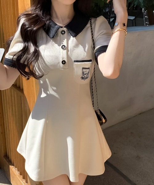 blackdia ocean(ブラックダイヤオーシャン)の「blackdia ocean レトロキュートフレアワンピース(ワンピース・レディース・ブラック/ベージュ・LARGE/MEDIUM/SMALL)」の9枚目の写真