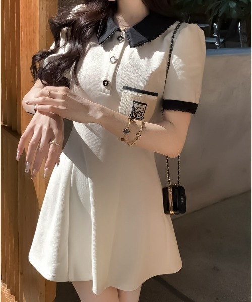 blackdia ocean(ブラックダイヤオーシャン)の「blackdia ocean レトロキュートフレアワンピース(ワンピース・レディース・ブラック/ベージュ・LARGE/MEDIUM/SMALL)」の15枚目の写真