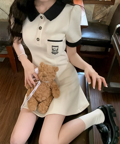 blackdia ocean(ブラックダイヤオーシャン)の「blackdia ocean レトロキュートフレアワンピース(ワンピース・レディース・ブラック/ベージュ・LARGE/MEDIUM/SMALL)」の3枚目の写真