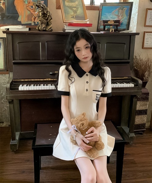 blackdia ocean(ブラックダイヤオーシャン)の「blackdia ocean レトロキュートフレアワンピース(ワンピース・レディース・ブラック/ベージュ・LARGE/MEDIUM/SMALL)」の4枚目の写真
