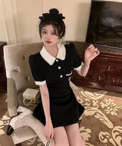 blackdia ocean(ブラックダイヤオーシャン)の「blackdia ocean レトロキュートフレアワンピース(ワンピース・レディース・ブラック/ベージュ・LARGE/MEDIUM/SMALL)」の16枚目の写真