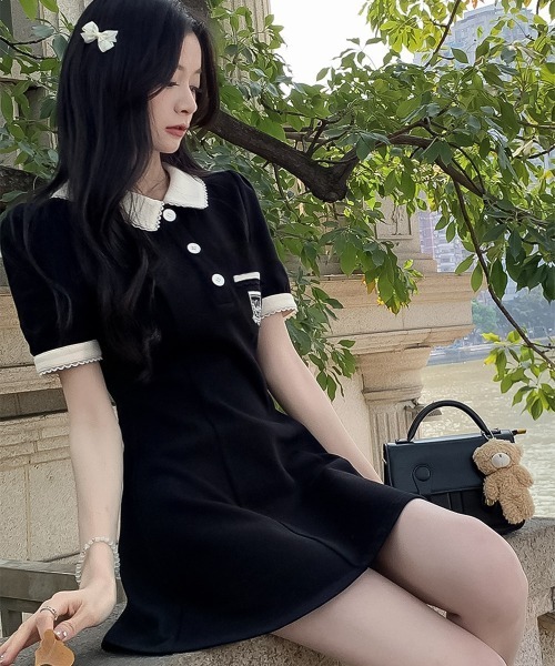 blackdia ocean(ブラックダイヤオーシャン)の「blackdia ocean レトロキュートフレアワンピース(ワンピース・レディース・ブラック/ベージュ・LARGE/MEDIUM/SMALL)」の14枚目の写真