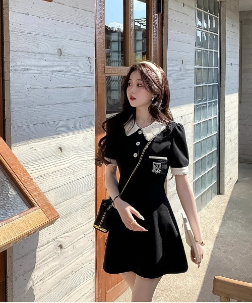 blackdia ocean(ブラックダイヤオーシャン)の「blackdia ocean レトロキュートフレアワンピース(ワンピース・レディース・ブラック/ベージュ・LARGE/MEDIUM/SMALL)」の18枚目の写真